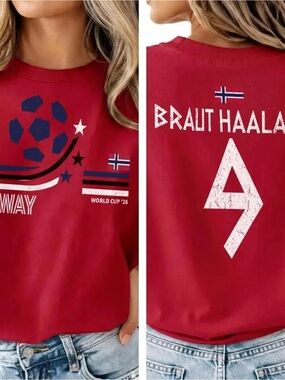 Haaland Norway Red Soccer T‑Shirt